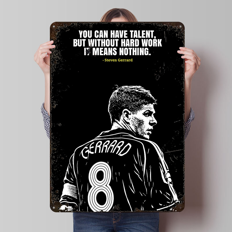 Retro Poster Gaming - Steven Gerrard Quote Metal Poster Customized