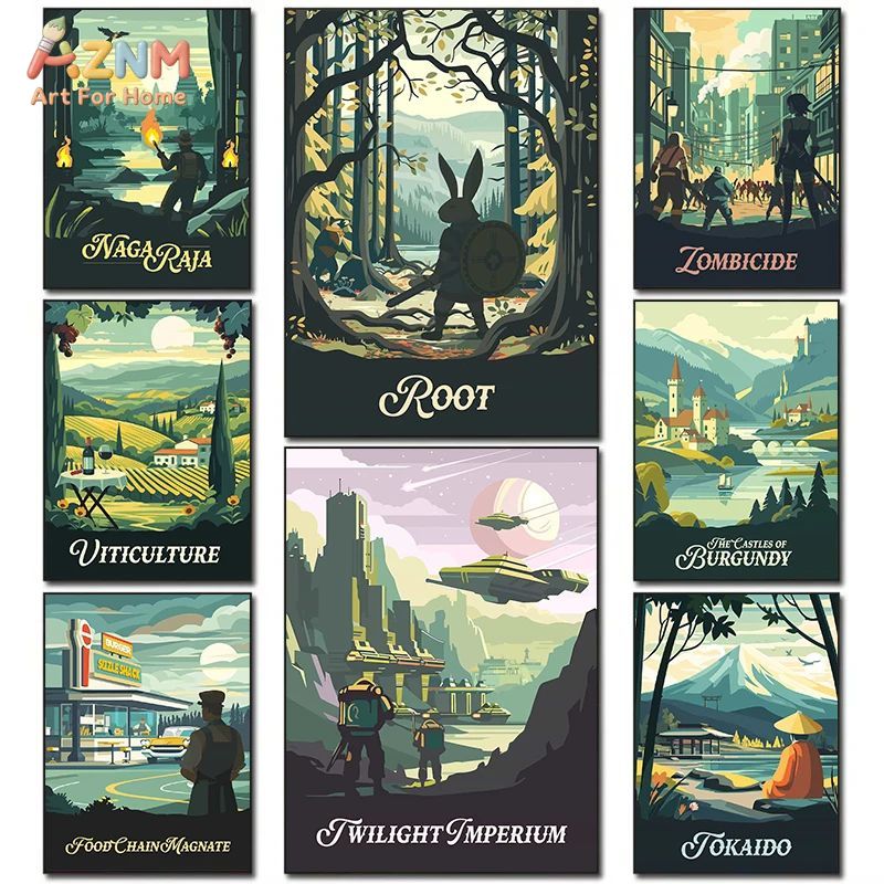 Retro Poster Gaming - AZNM Retro Board Game Art Canvas