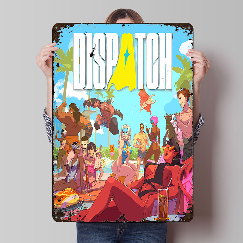 Retro Poster Gaming - Dispatch: Poolside Gathering Poster Customized Vintage