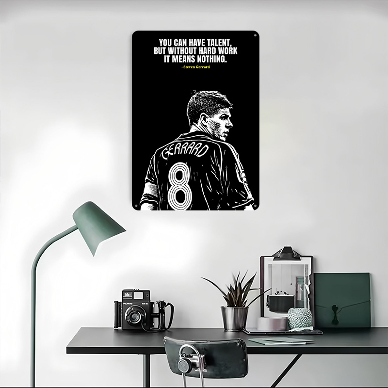 Steven Gerrard Quote Metal Pos - Retro Poster Gaming review and price