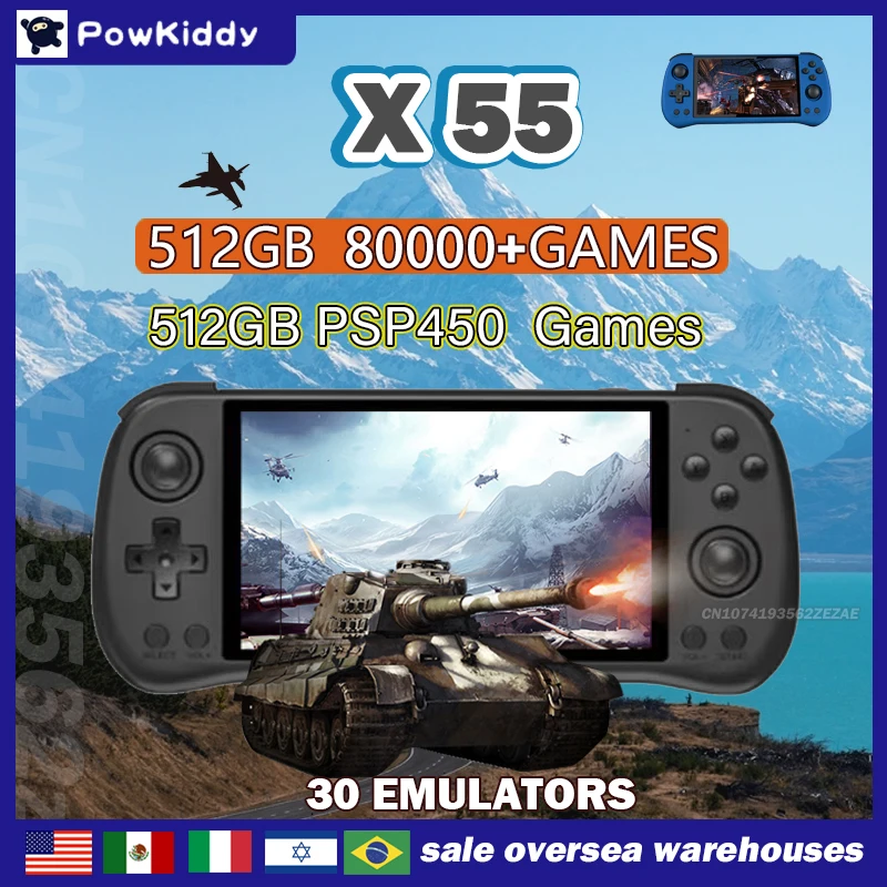 80000Games 512G POWKIDDY X55 5 - Retro Gaming Emulator review and price