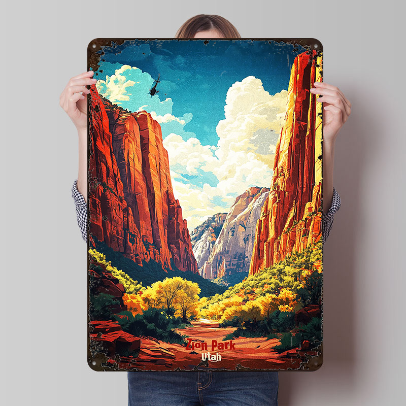Zion National Park Art Printed - Retro Poster Gaming review and price