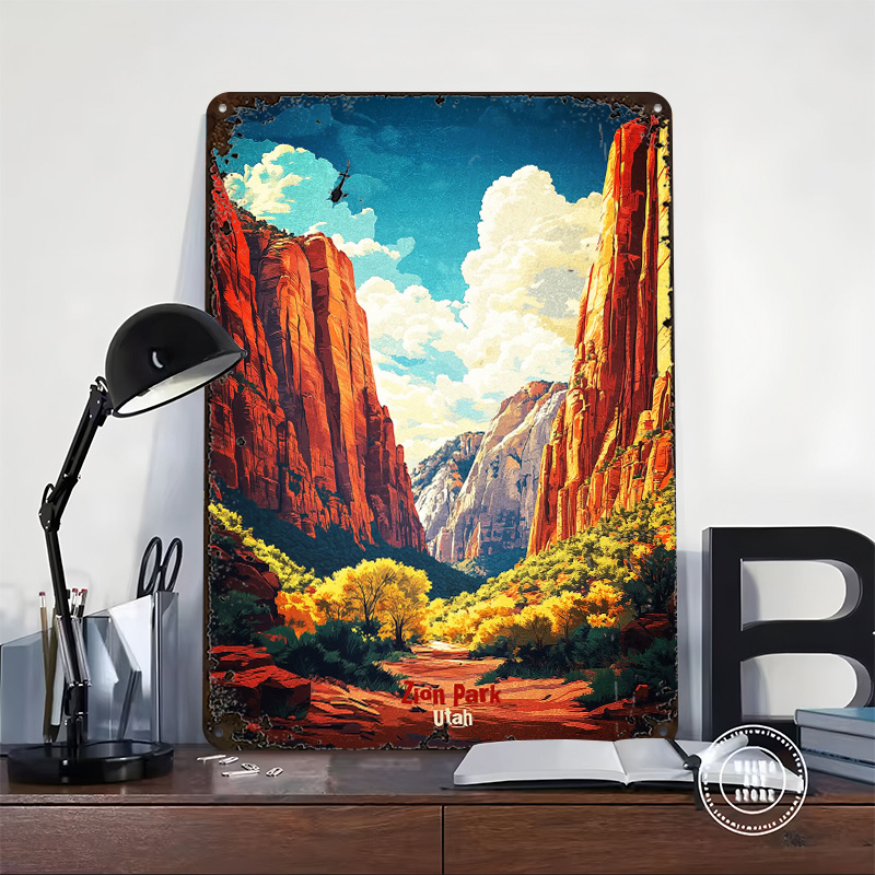 Zion National Park Art Printed - Retro Poster Gaming review and price