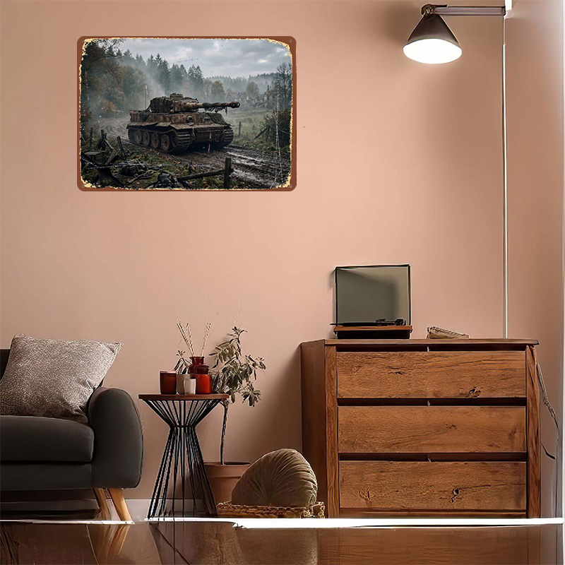 Tiger Tank in Muddy Landscape  - Retro Poster Gaming review and price