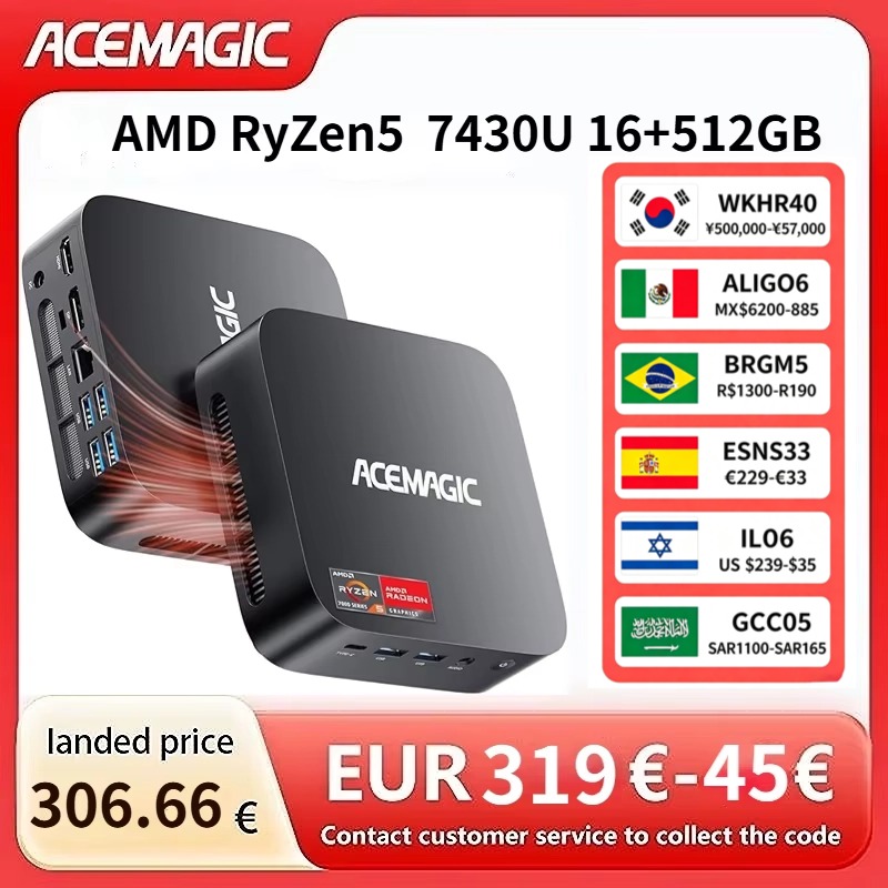 ACEMAGIC AMD Ryzen 5 7430U Min - Retro Gaming Mini Pc review and price