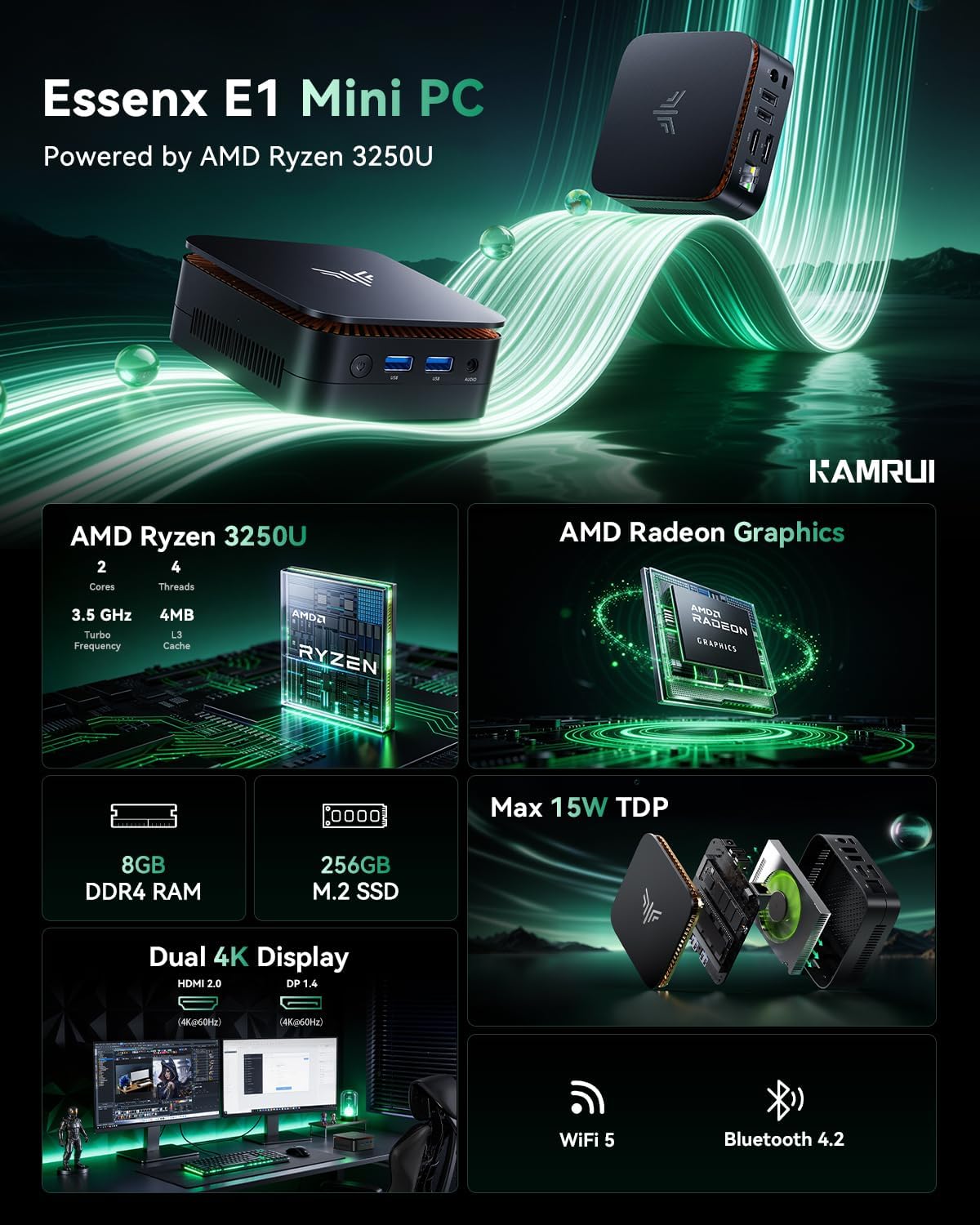 KAMRUI Mini PC AMD R3 3250U 8G - Retro Gaming Mini Pc review and price