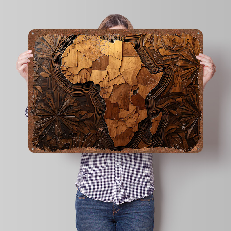 Africa Map Wood Carving Art Pr - Retro Poster Gaming review and price