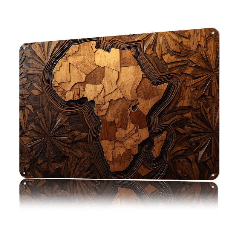 Africa Map Wood Carving Art Pr - Retro Poster Gaming review and price