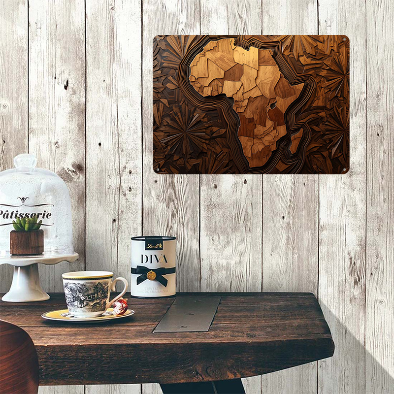 Africa Map Wood Carving Art Pr - Retro Poster Gaming review and price
